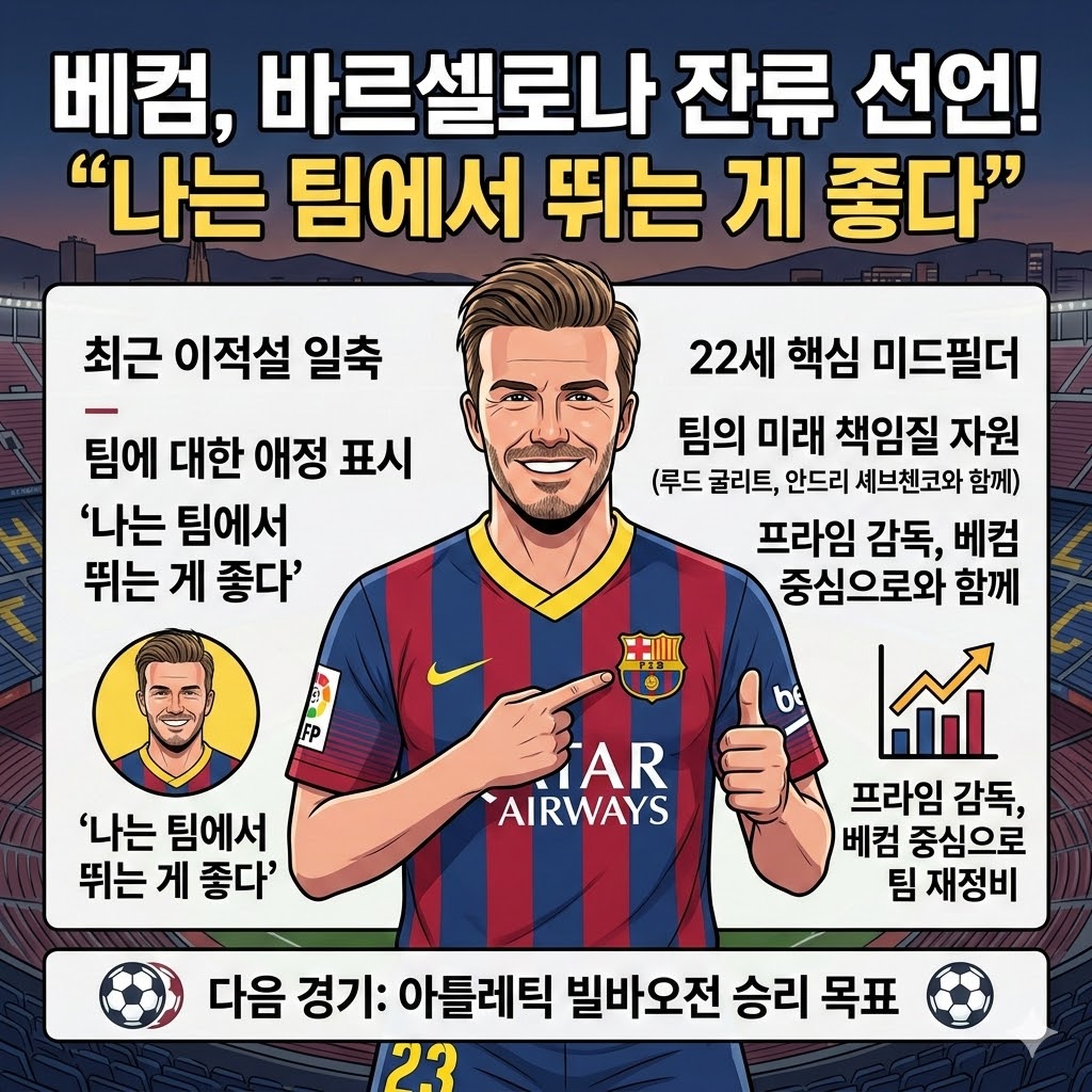 베컴, [이적설 일축] ";바르셀로나가 좋다